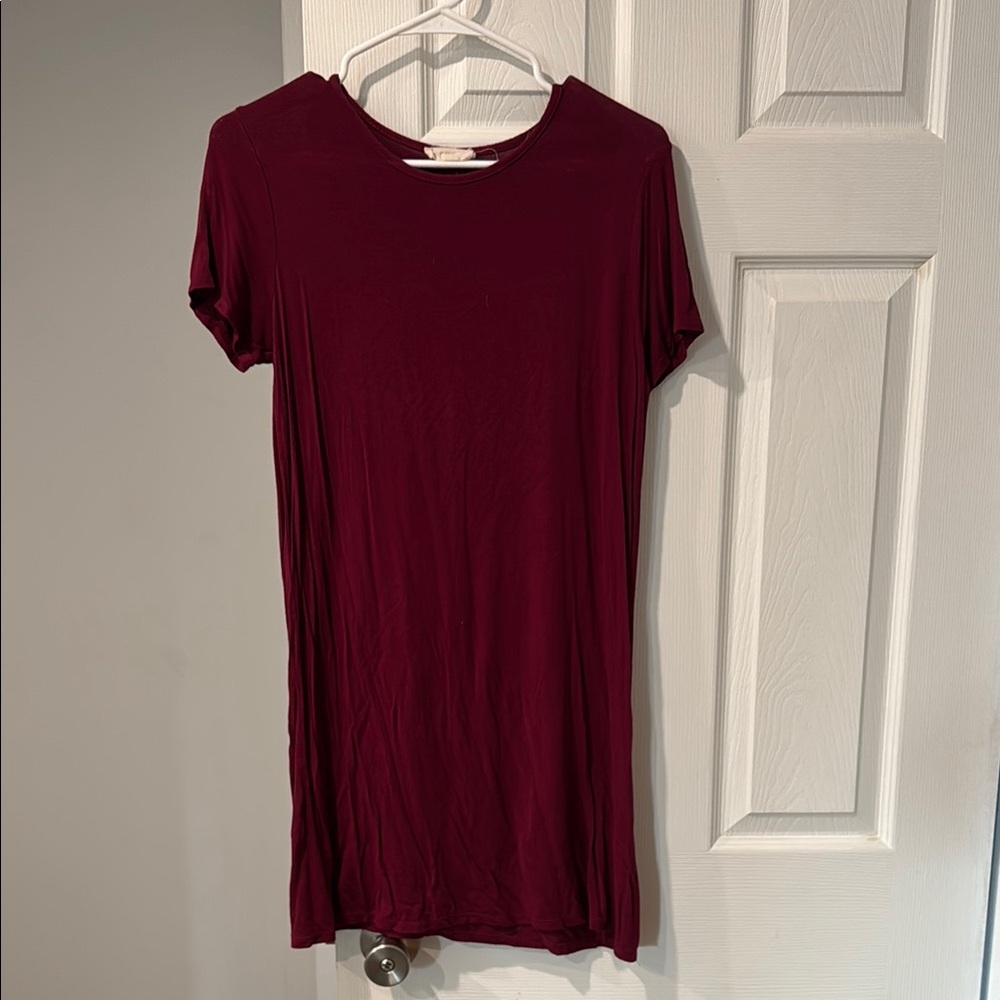 Pinc Women's Burgundy T-Shirt Dress